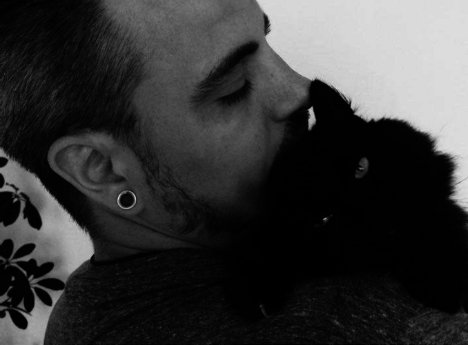 Cat Hug Guy Cuddling Cat GIF