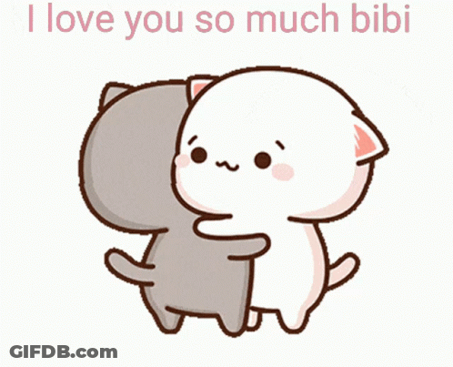 Cat Hugging Another Cat Saying I Love You So Much Bibi GIF