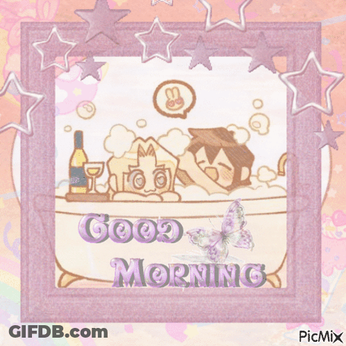 Cat In Bathtub Saying Good Morning GIF