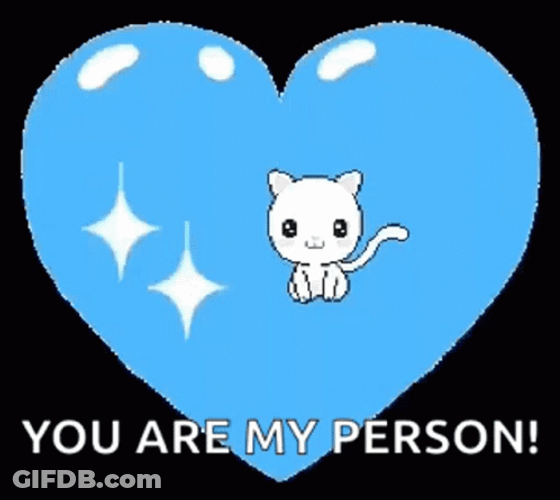 Cat In Blue Heart GIF