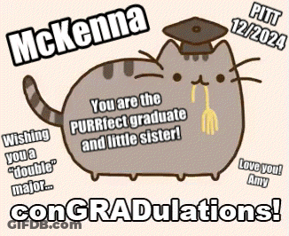 Cat In Cap And Gown Congratulations Card GIF