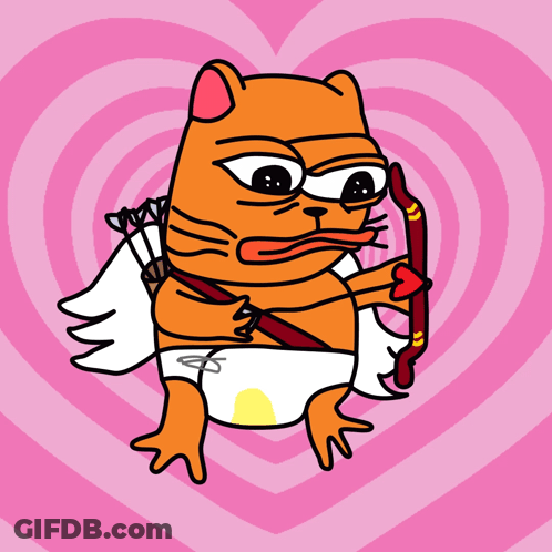 Cat In Diaper Holding Bow And Arrow GIF
