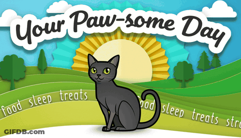 Cat In Field Saying Your Paw-Some Day GIF
