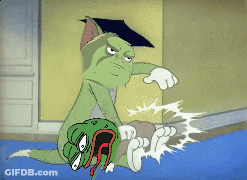 Cat In Graduation Cap Holding Frog GIF