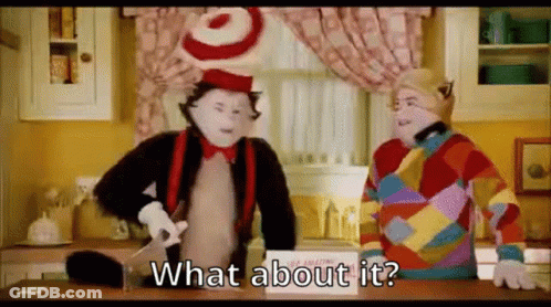 Cat In Hat And Man In Sweater Talking GIF