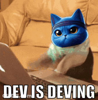 Cat In Headband Dev Is Deving GIF