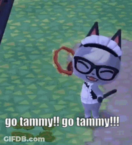 Cat In Maid Costume Holding Tambourine Saying Go Tammy GIF