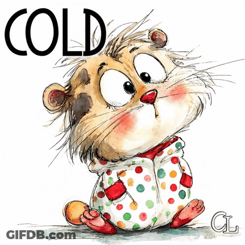 Cat In Pajamas Saying Cold GIF