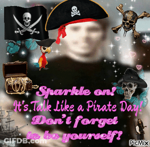 Cat In Pirate Costume Holding Sword GIF