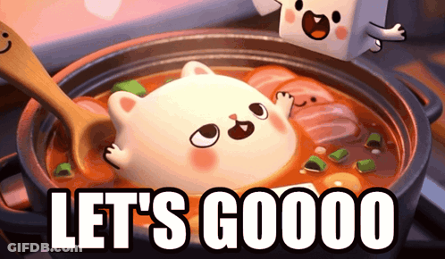 Cat In Pot Saying Let's Goooo GIF