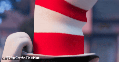 Cat In Red And White Hat With #TheCatInTheHat GIF