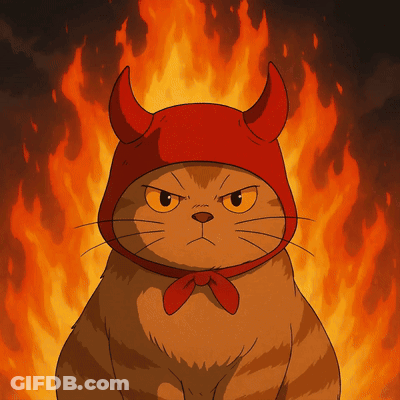 Cat In Red Horn Hat And Scarf GIF
