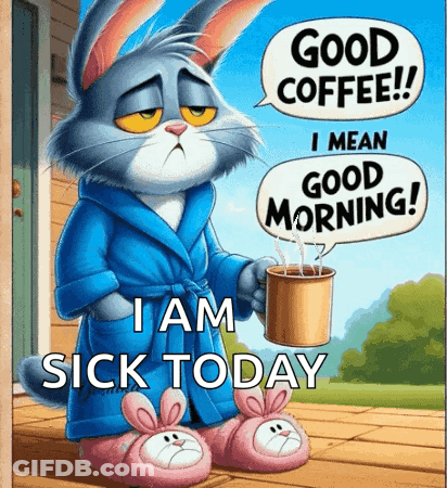 Cat In Robe Holding Coffee Saying Good Morning GIF