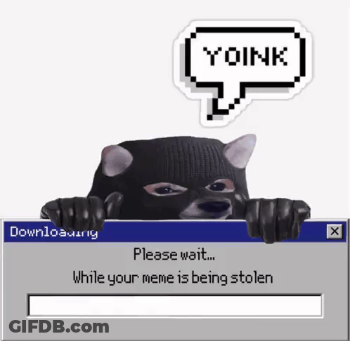 Cat In Ski Mask Peeking Over Downloading Window GIF