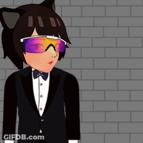 Cat In Sunglasses And Tuxedo Saying Buy The Dip GIF