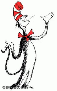 Cat In The Hat Red And White Hat Red Bow Tie GIF