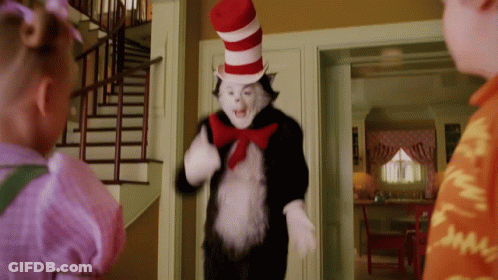 Cat In The Hat Red White Striped Hat Bow Tie GIF