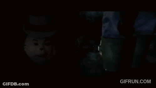 Cat In The Hat Screaming In Dark Room GIF