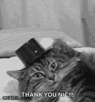Cat In Top Hat Saying Thank You GIF