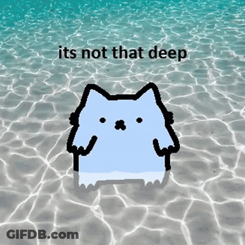 Cat In Water Saying It's Not That Deep GIF