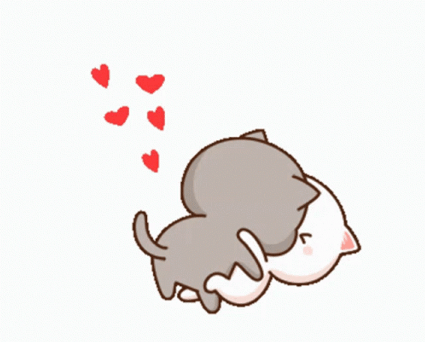 Cat Kiss Dip Peach Goma GIF