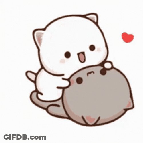 Cat Kiss Peach Goma GIF