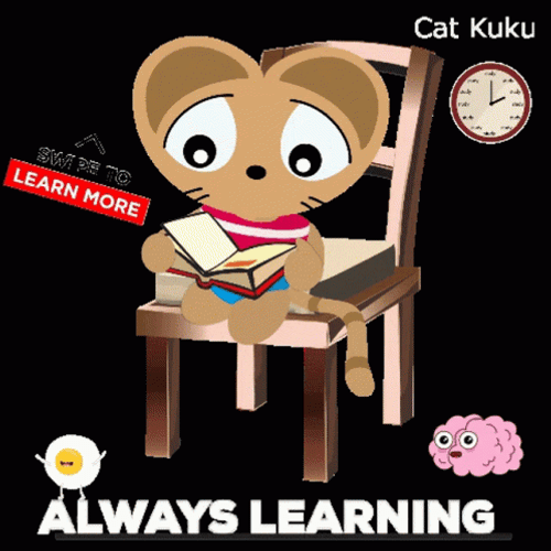 Cat Kuku Is Always Learning GIF