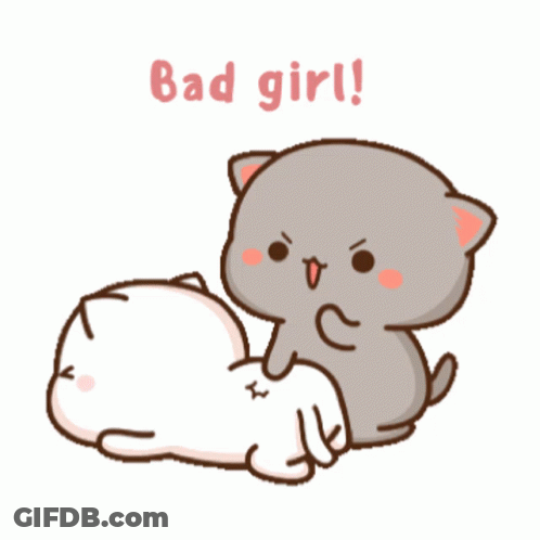 Cat Laying On Another Cat Bad Girl GIF