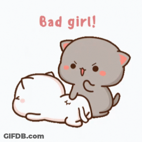Cat Laying On Another Cat Bad Girl GIF