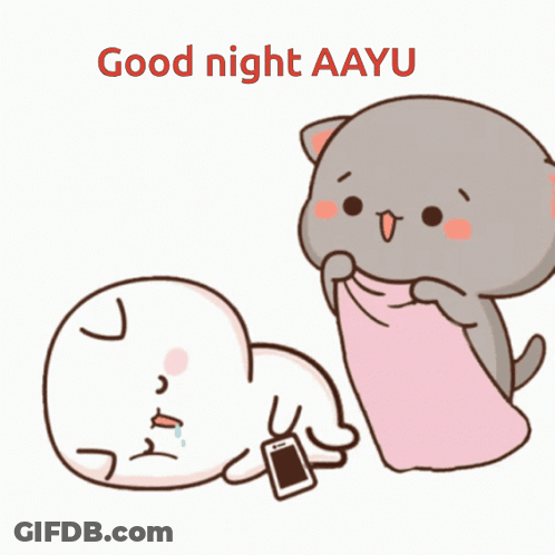 Cat Laying On Another Cat Good Night Aayu GIF