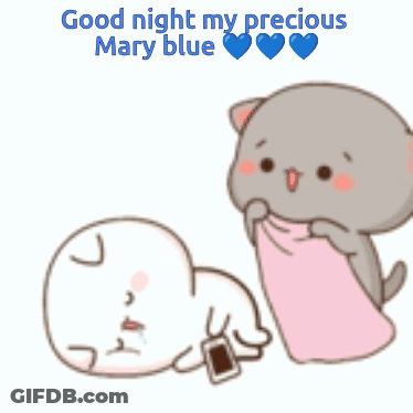 Cat Laying On Another Cat Good Night My Precious Mary Blue GIF