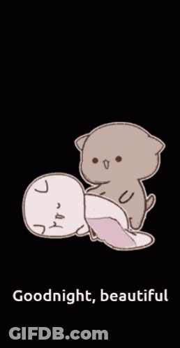 Cat Laying On Another Cat Goodnight Beautiful GIF