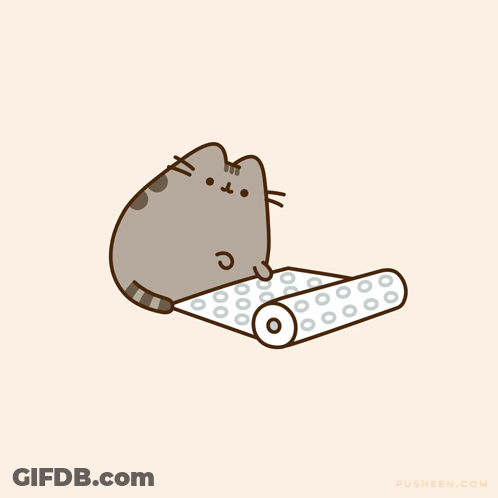 Cat Laying On Roll Of Paper Towels GIF