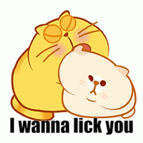 Cat Licking Another Cat Cartoon GIF