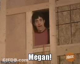 Cat Looking Out Window Saying Megan GIF