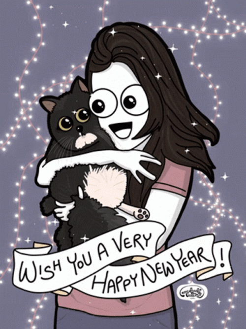 Cat Love Cute Happy New Year GIF