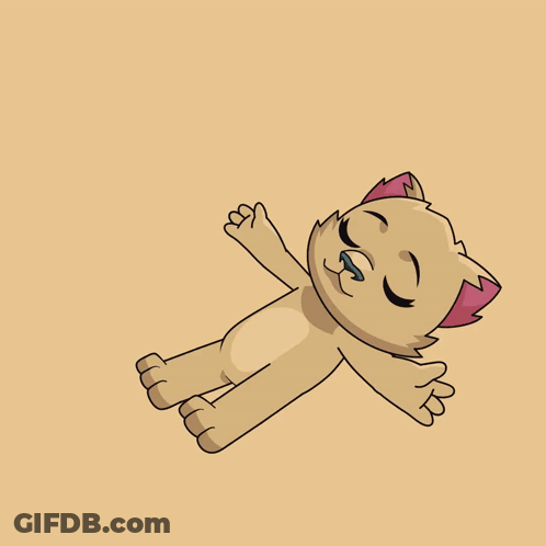 Cat Lying Down Arms Outstretched Eyes Closed GIF