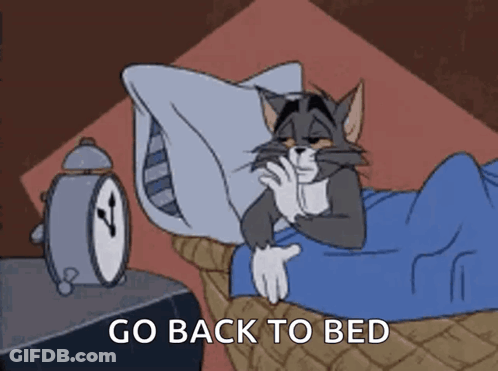 Cat Lying In Bed With Go Back To Bed GIF