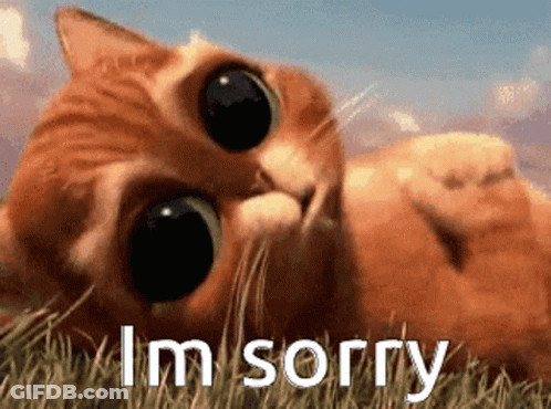 Cat Lying In Grass Saying Sorry GIF