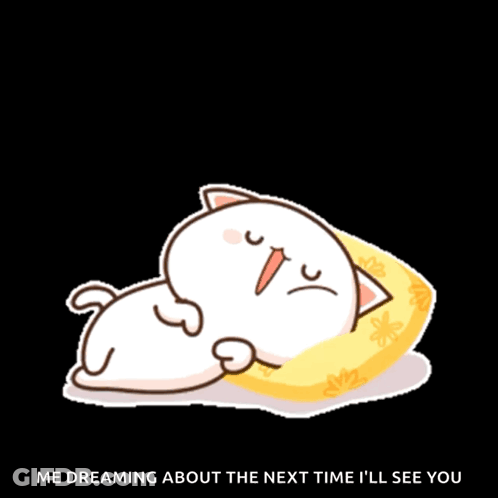Cat Lying On Pillow Dreaming About Seeing You GIF