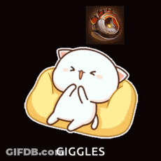 Cat Lying On Pillow With Giggles GIF