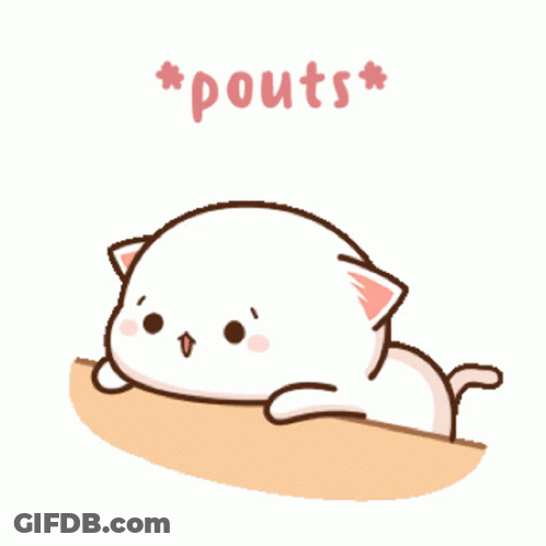 Cat Lying On Table Pouts GIF