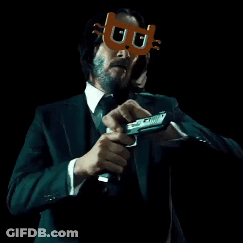 Cat Man Triggers With Gun GIF