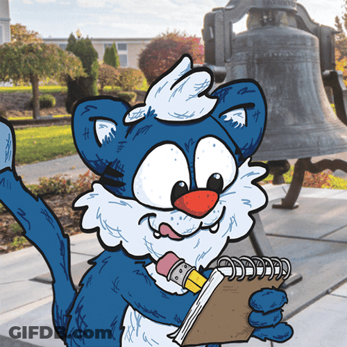 Cat Mascot Take Notes GIF