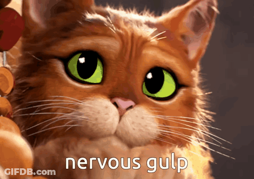 Cat Nervous Gulp GIF