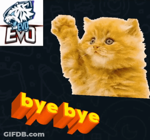 Cat Next To Word Bye GIF