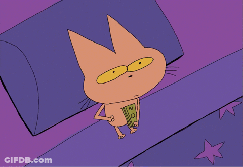 Cat On Bed With Money Not My Problem GIF