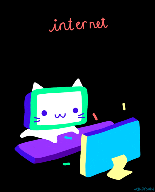 Cat On Computer Internet Trippy GIF