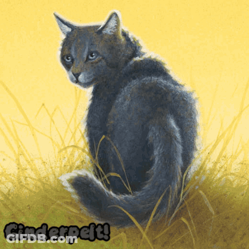 Cat Painting Saying Cinderpelt GIF