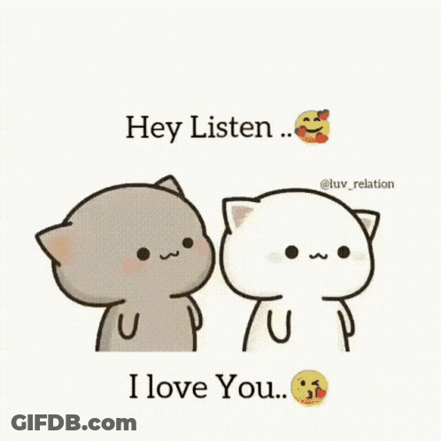 Cat Pawing Another Cat Saying Hey Listen I Love You GIF